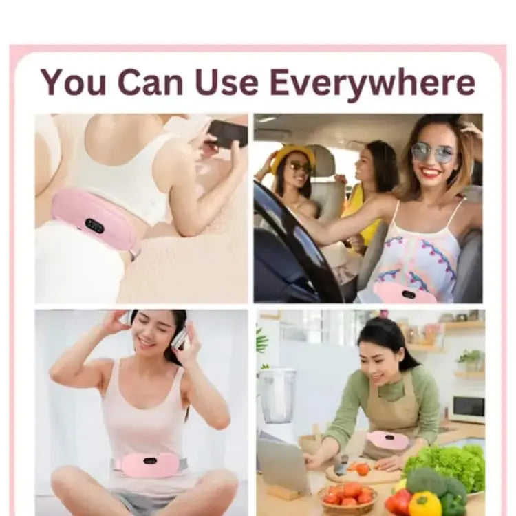 Smart Cordless Menstrual Heating Pad – Portable Waist Massage Belt for Period Pain Relief