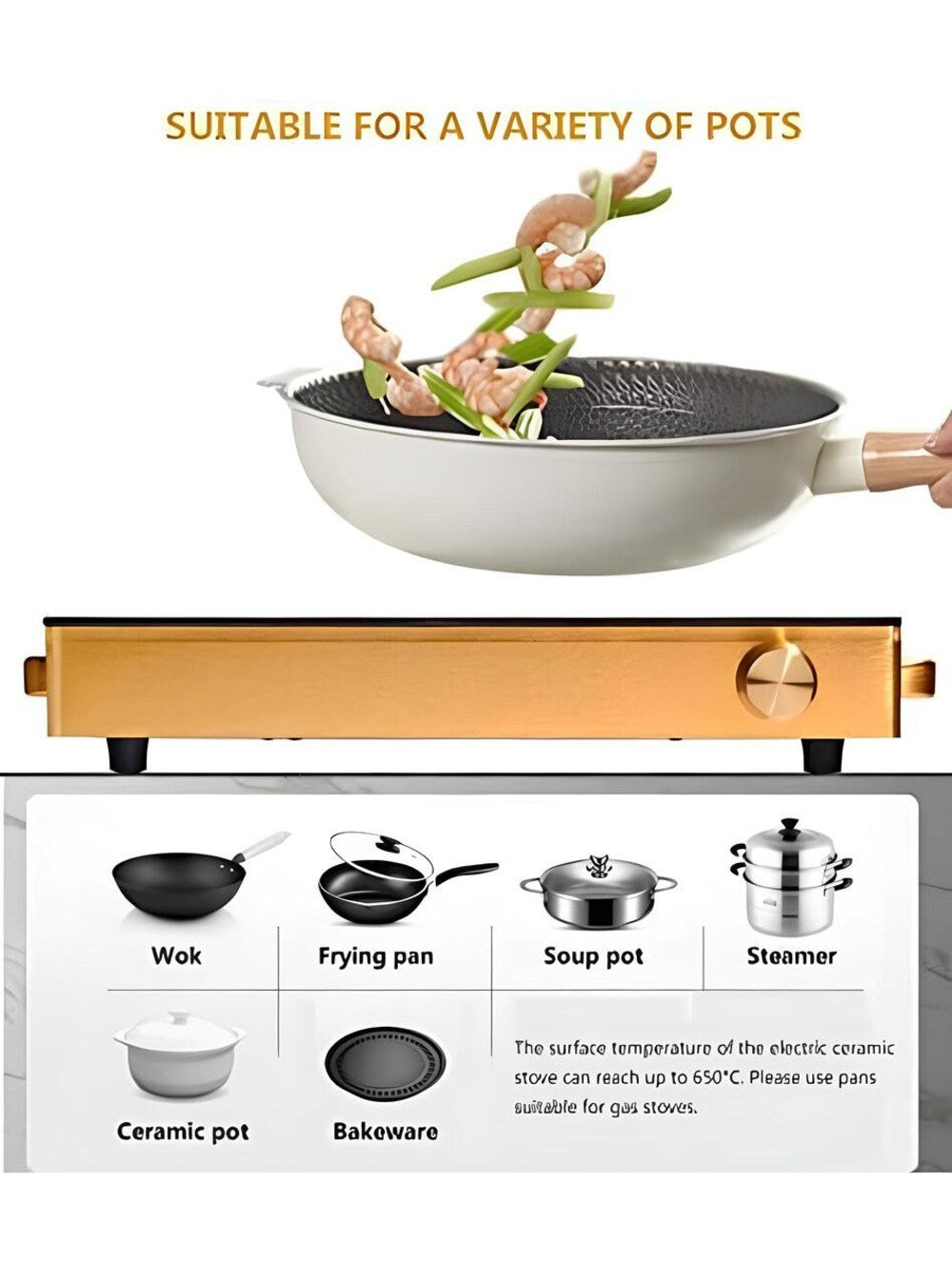 Tabletop Portable Silver Crest Electric Stove with LED Display