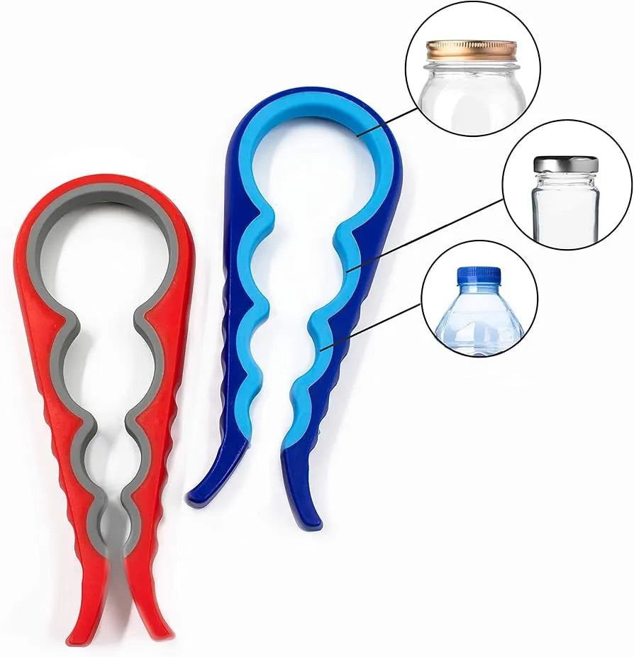 4-in-1 multi-function jar opener featuring an ergonomic non-slip grip for comfortable everyday kitchen use