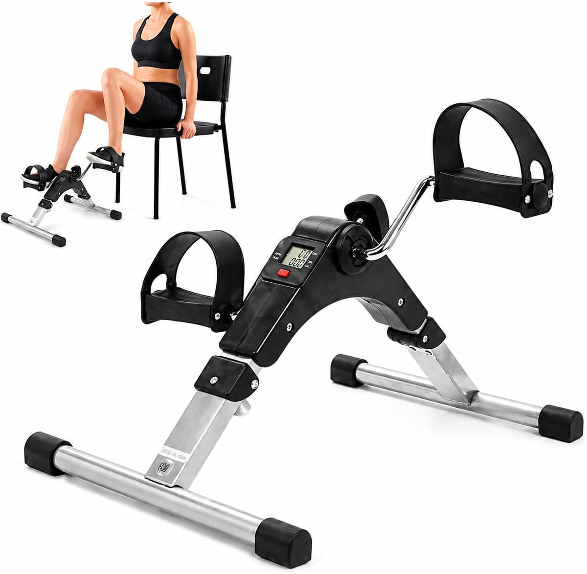 Folding Mini Pedal Exerciser with LCD Monitor