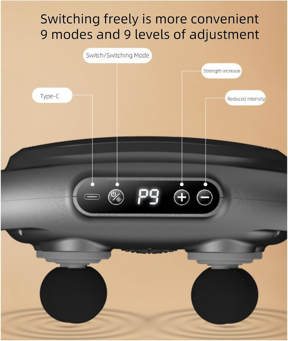 6 Head Electric Massager - Deep Tissue Massage with 9 Levels & 9 Modes
