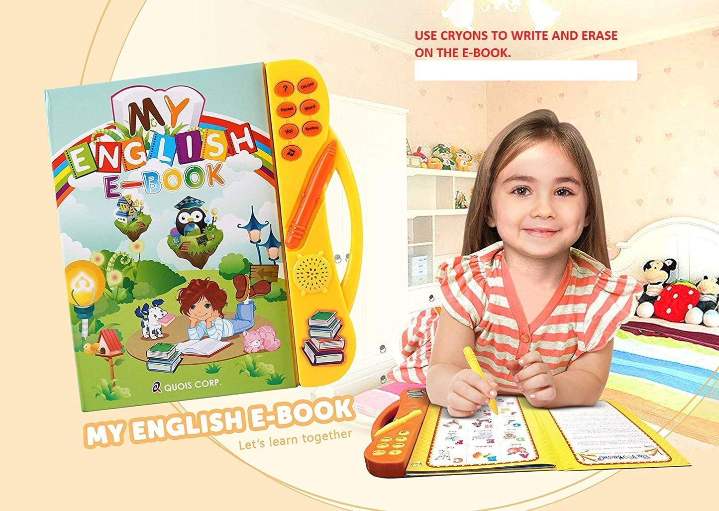My English E-Book for Kids – Interactive Educational Learning Book with Sounds, Alphabets & Words