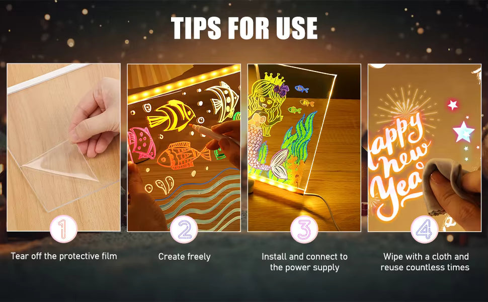 Glowing LED Drawing Board for kids