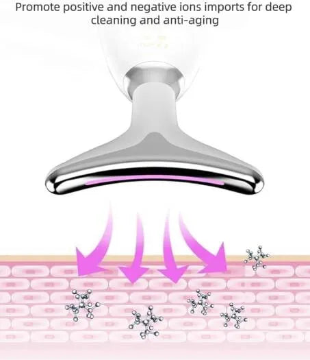 Bonjour LED neck and face massager suitable for use with serums and skincare products to enhance your beauty routine