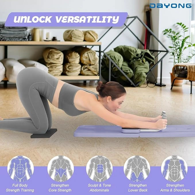 Dayong foldable Pilates reformer board set for convenient home gym workouts with versatile full-body exercise options
