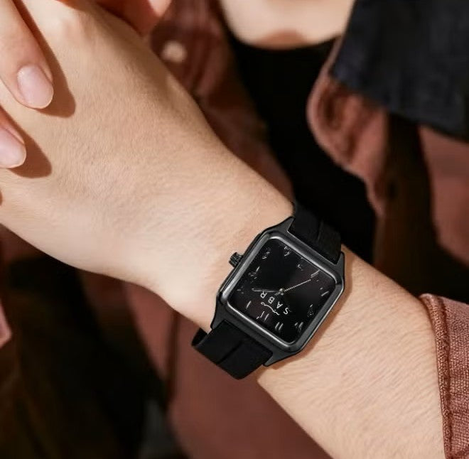 SABR Quartz Watch with Arabic Numeral Dial & Comfortable Silicone Strap