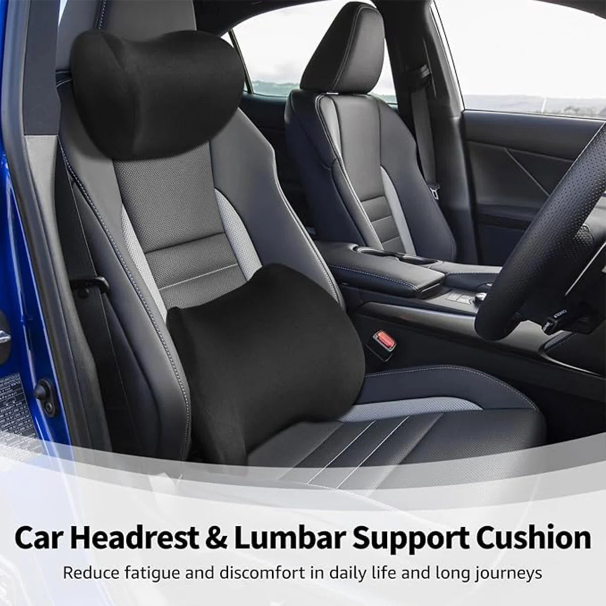 Car Headrest & Lumbar Support Cushion