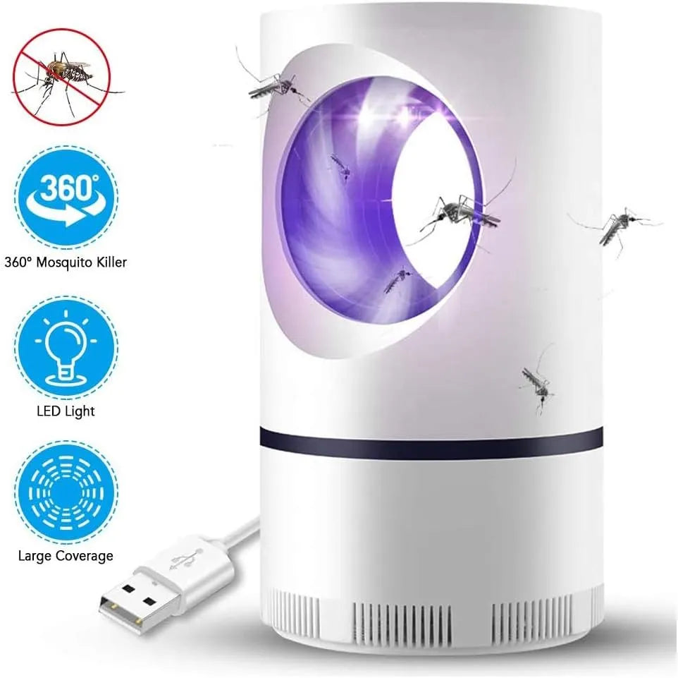 KMKM USB mosquito killer lamp featuring a compact, portable design for use in bedrooms, offices, and living spaces