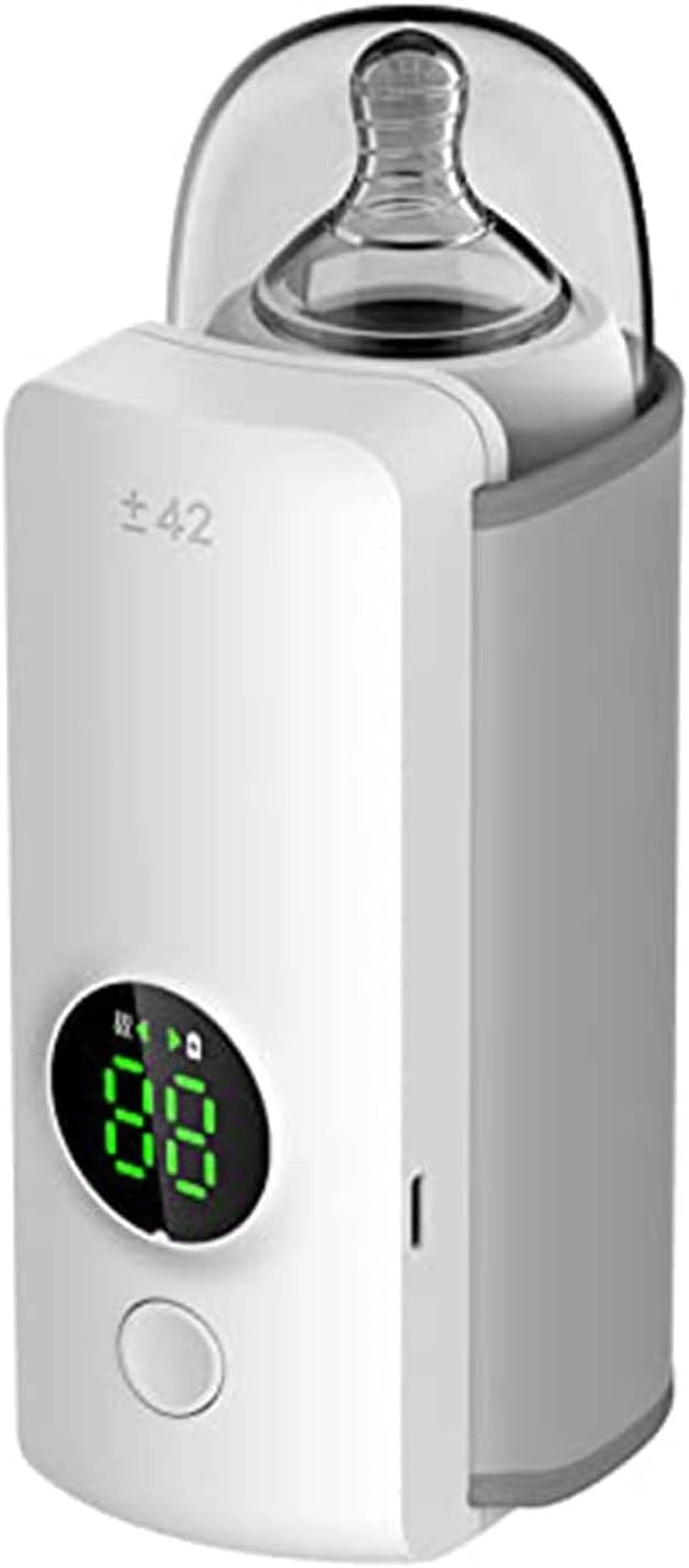 Portable electric bottle warmer providing safe, consistent heating for baby milk and formula bottles