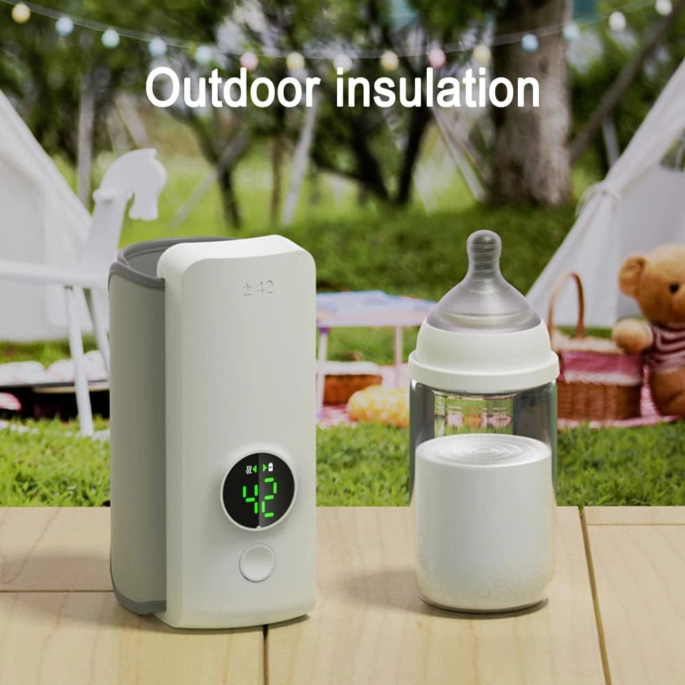 Portable electric bottle warmer with a rechargeable design for reliable bottle warming during travel, outdoor trips, and daily use