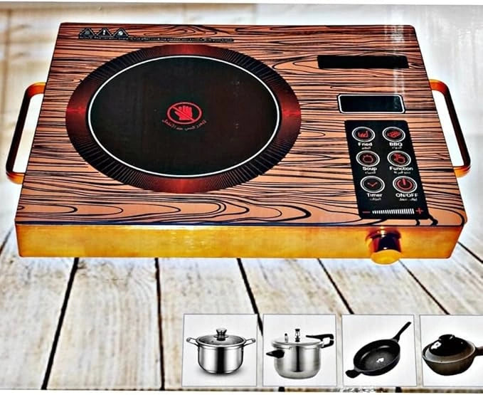 Portable infrared electric cooktop suitable for boiling, frying, and cooking with various cookware types