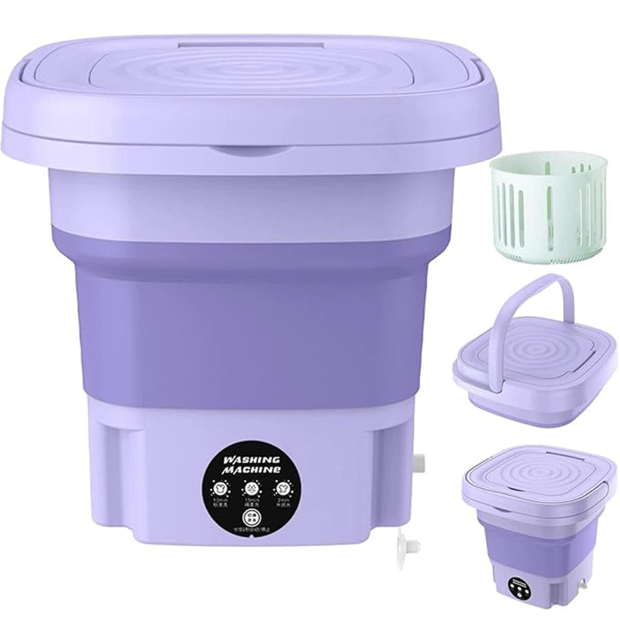 Portable mini washing machine with spin dryer for quick and efficient washing of small clothing loads