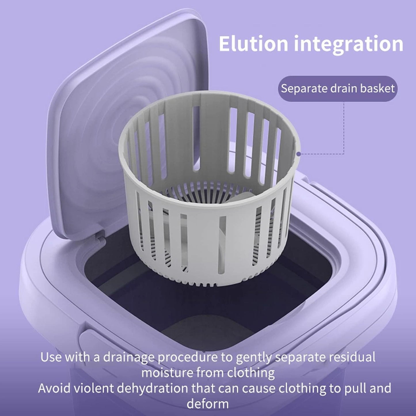 Portable mini washing machine with spin dryer ideal for washing baby clothes, underwear, socks, and delicate garments