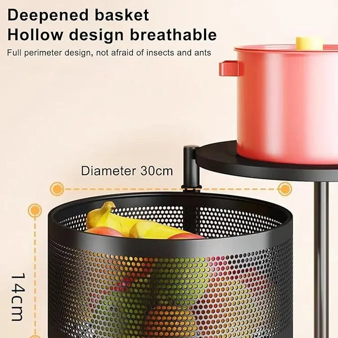 Sky Touch 5-tier rotatable kitchen vegetable rack with durable multi-layer baskets for organized household storage