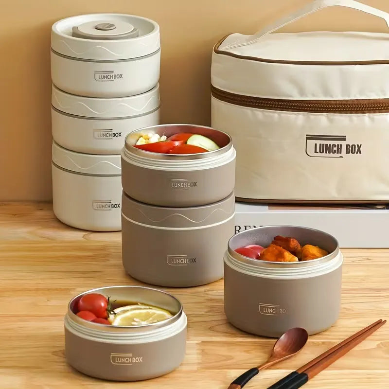 Tdoo stackable 304 stainless steel insulated lunch box set made from food-grade 304 stainless steel for durable everyday use