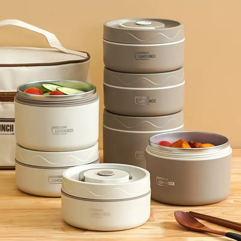 Tdoo stackable 304 stainless steel insulated lunch box set ideal for carrying hot and cold meals to work, school, or travel