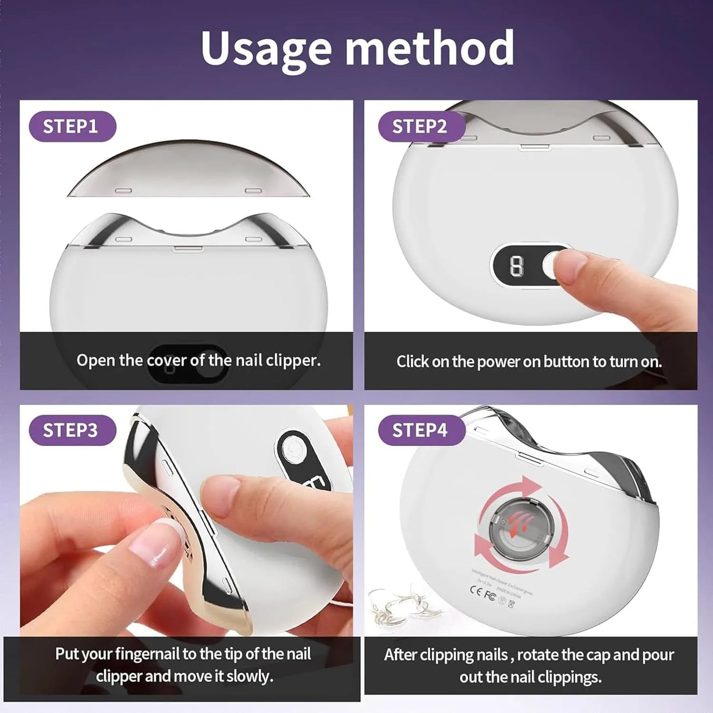 ViqTrg electric automatic nail clipper featuring a compact, ergonomic design for comfortable everyday nail care