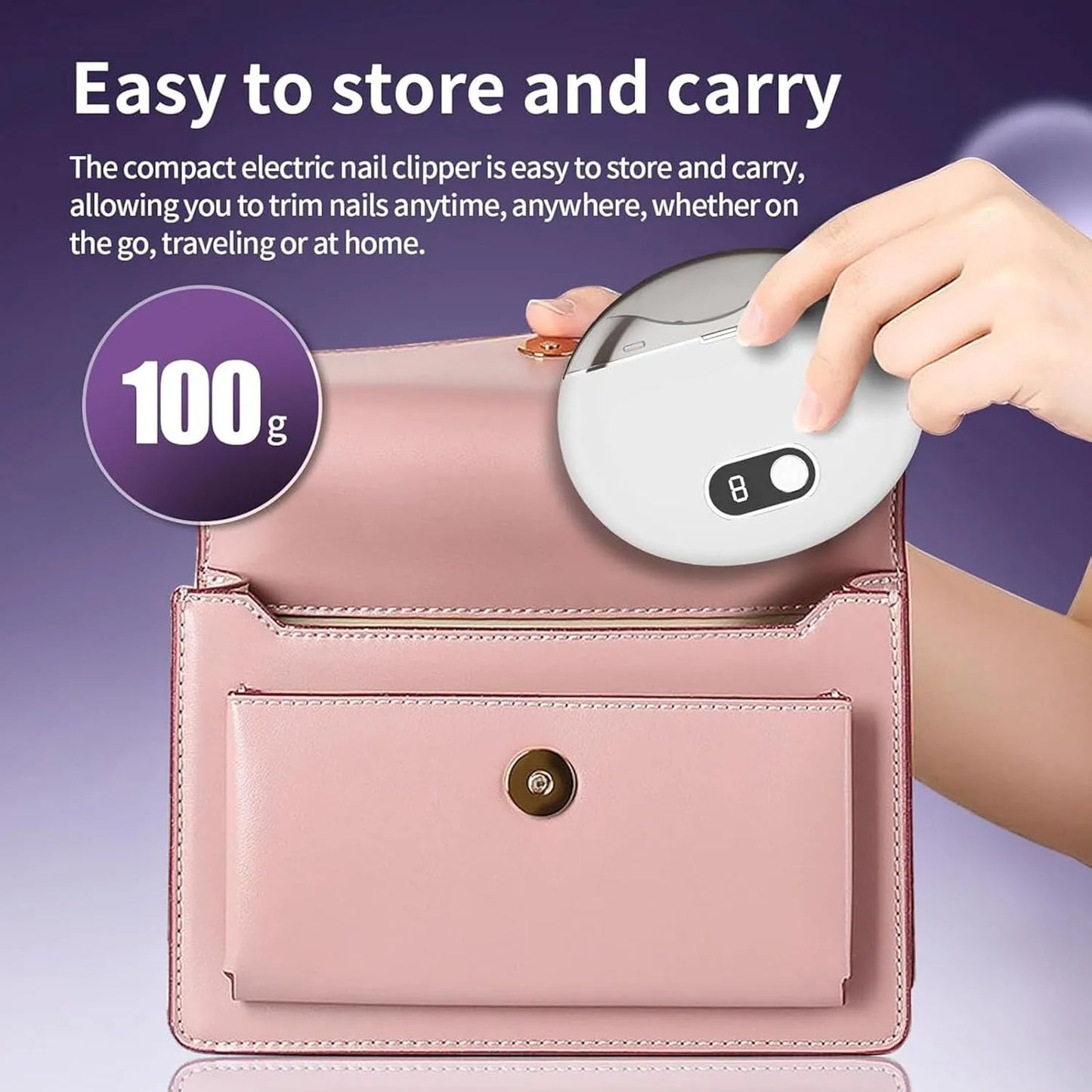 ViqTrg electric automatic nail clipper with an integrated LED light for improved visibility and accurate nail trimming