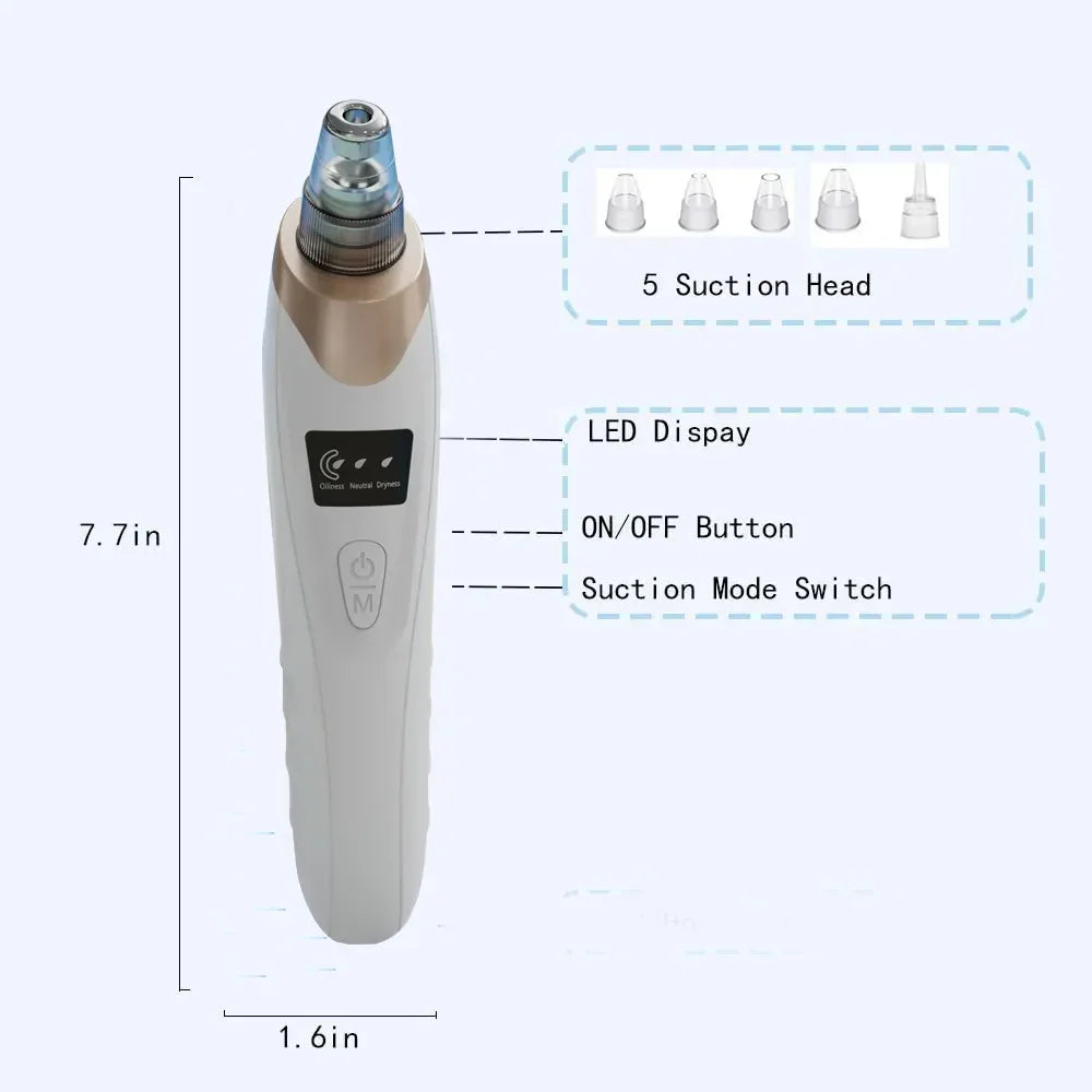 Zomo electric blackhead remover vacuum helping remove excess oil, impurities, and blackheads for cleaner-looking skin