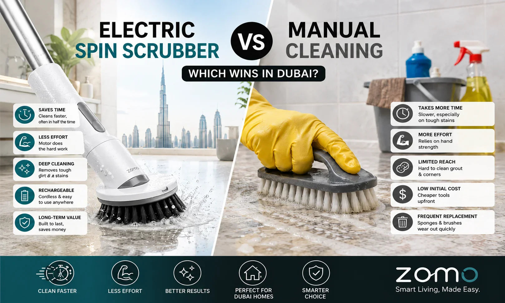 Electric Spin Scrubber vs Manual Cleaning: Which Wins in Dubai?