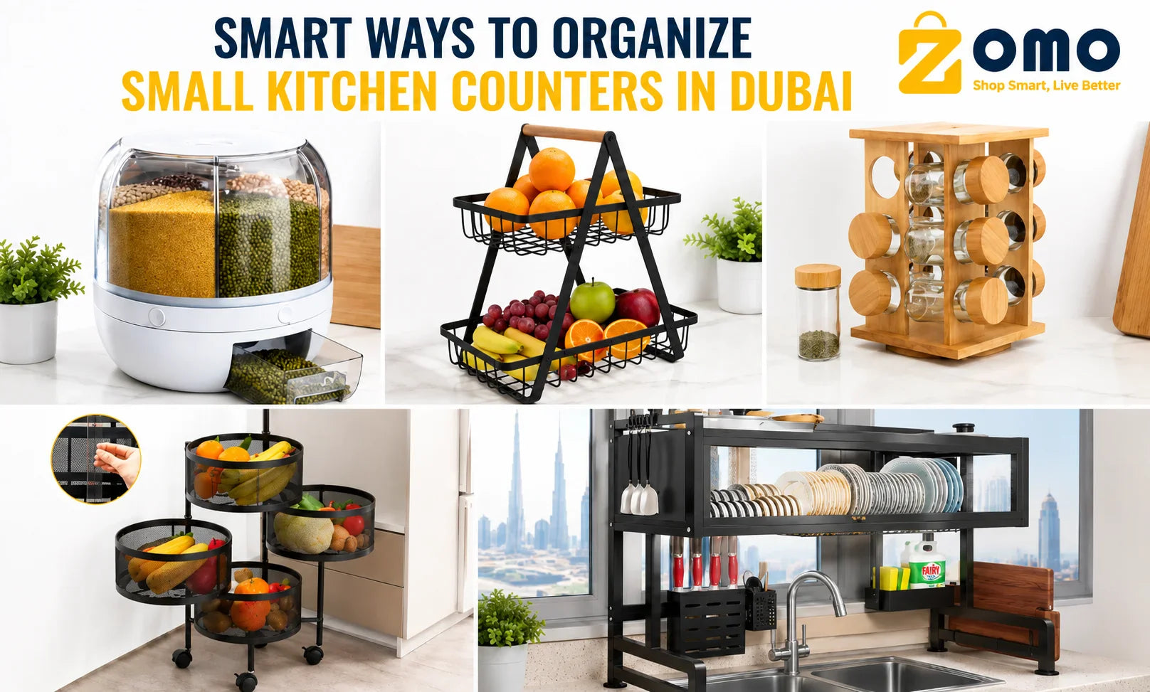 Smart Ways to Organize Small Kitchen Counters in Dubai