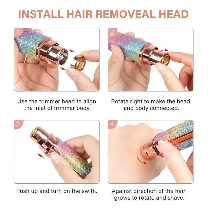 2-in-1 rechargeable facial hair and eyebrow trimmer with a lightweight, portable design for home use and travel