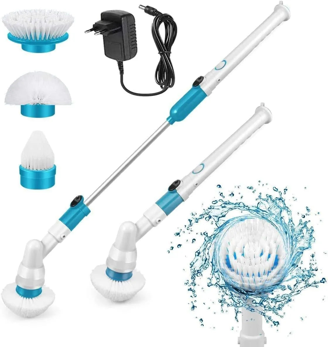 YU WELL Electric Spin Scrubber - Cordless Power Cleaning Brush with 3 Heads