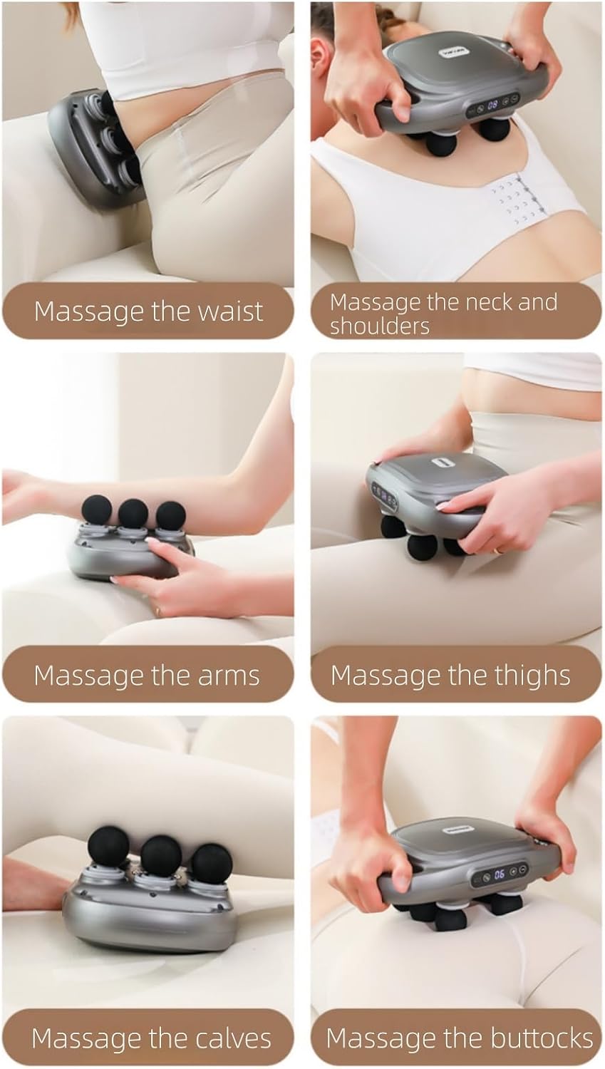 6 Head Electric Massager - Deep Tissue Massage with 9 Levels & 9 Modes