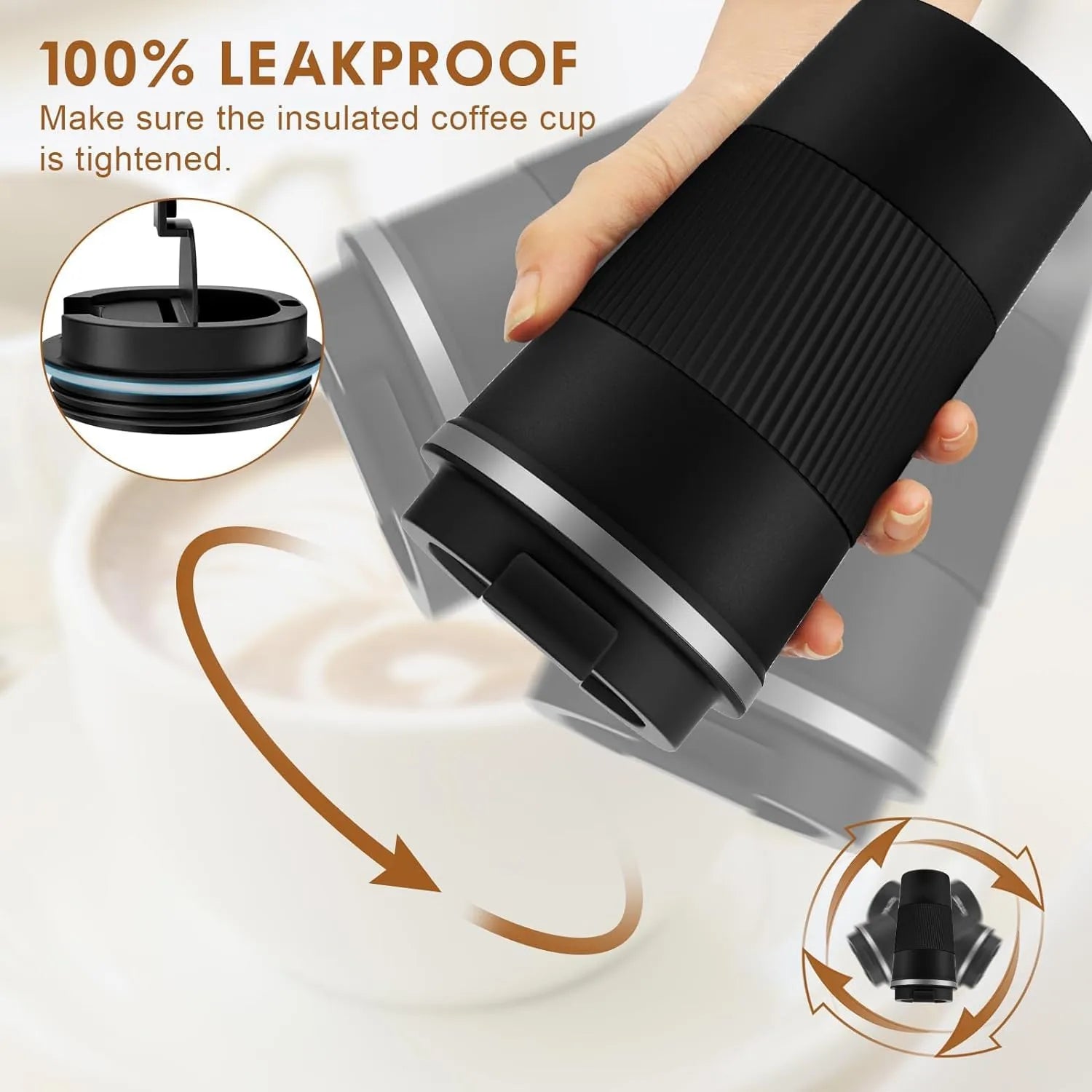 Necomi 510ml Insulated Travel Coffee Mug - Leakproof Stainless Steel