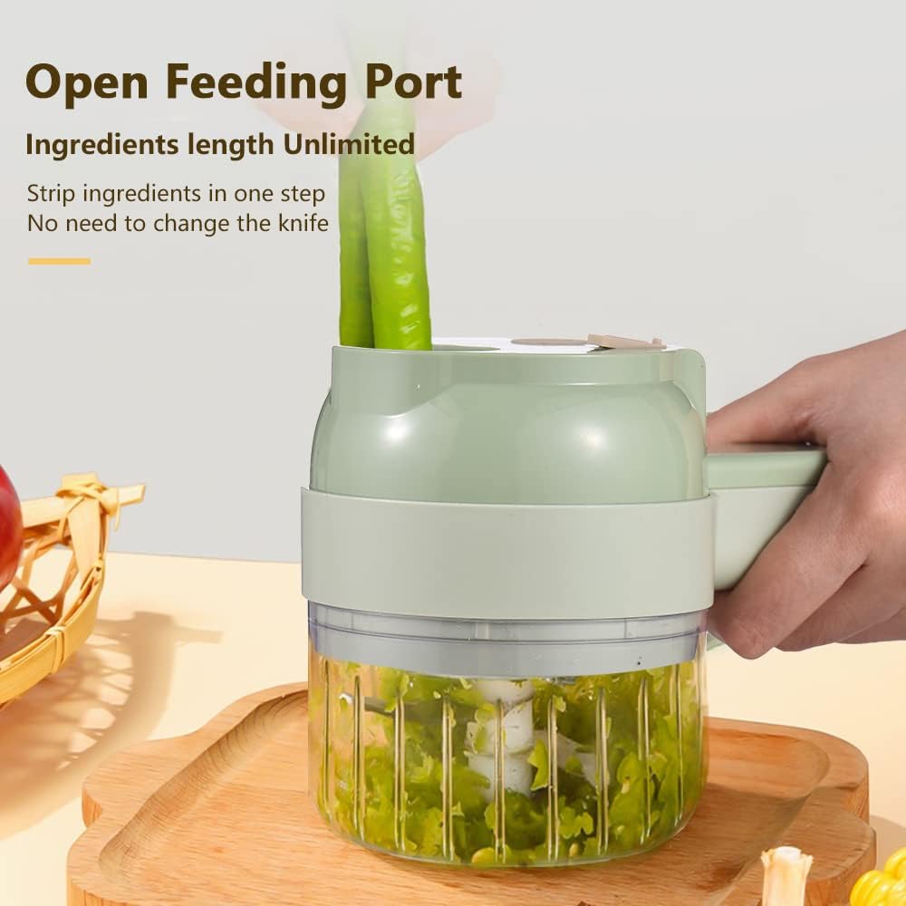 4 in 1 Handheld Electric Vegetable Cutter Set - Portable & Wireless