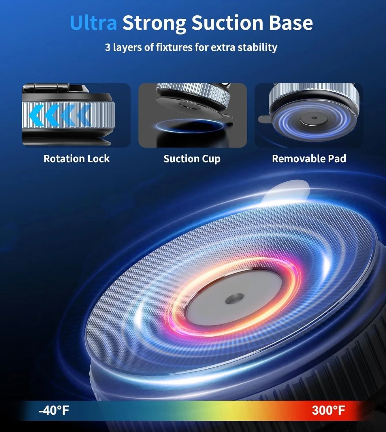 TONEOF Magnetic Car Phone Holder - 360° Rotatable & Foldable Mount