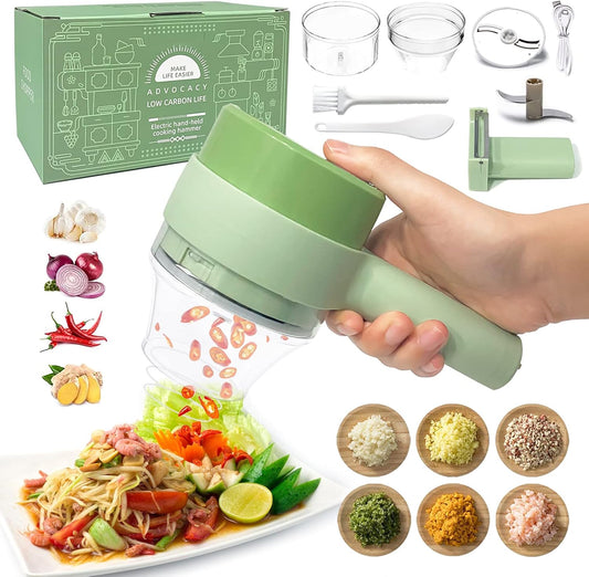 4 in 1 Handheld Electric Vegetable Cutter Set - Portable & Wireless
