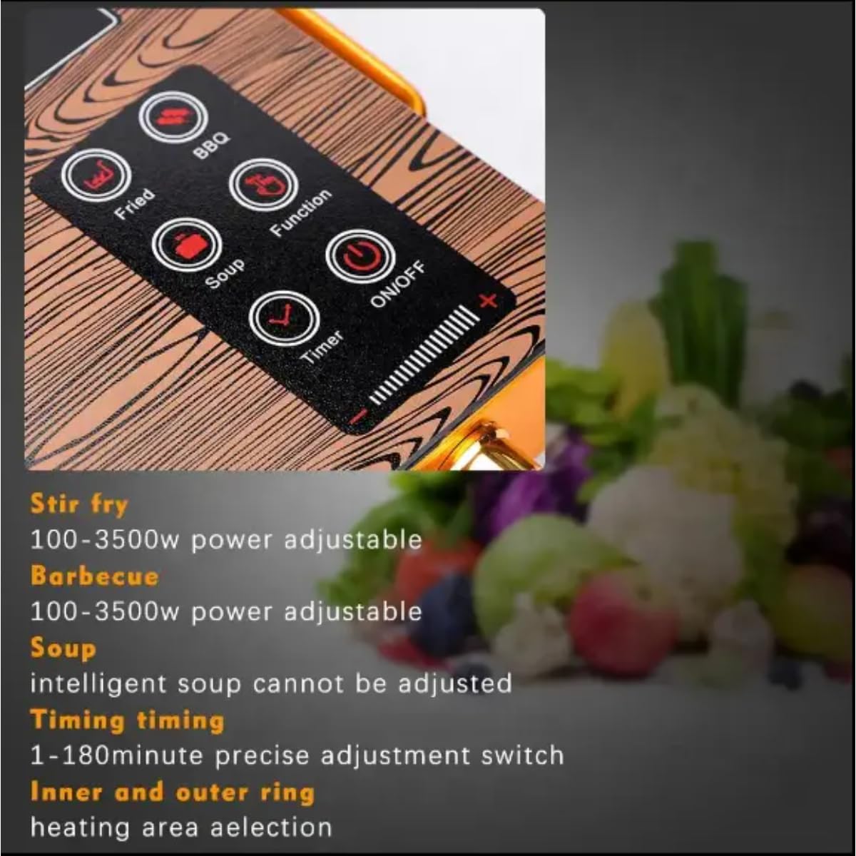 Tabletop Portable Silver Crest Electric Stove with LED Display