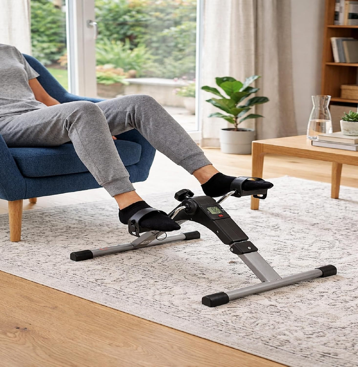 Folding Mini Pedal Exerciser with LCD Monitor