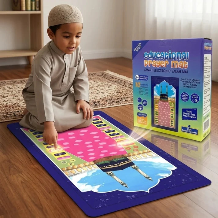 Kids Educational Prayer Mat  - Islamic Learning Salah Mat