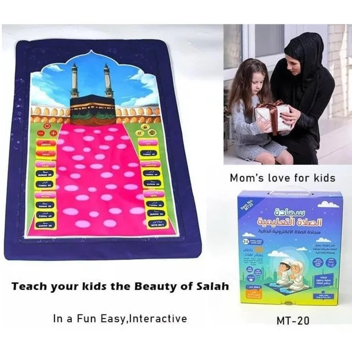 Kids Educational Prayer Mat  - Islamic Learning Salah Mat