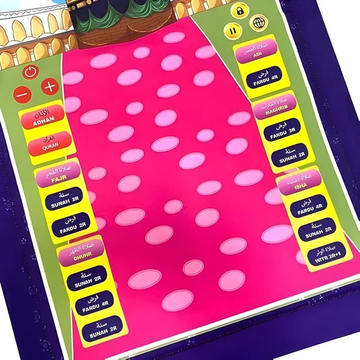 Kids Educational Prayer Mat  - Islamic Learning Salah Mat