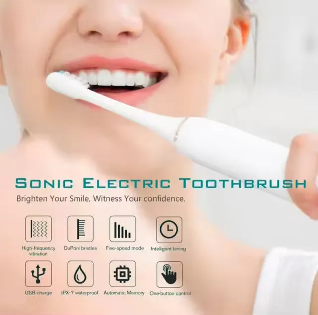 Lily's Lux Sonic Electric Toothbrush - 6 Cleaning Modes & USB Charge