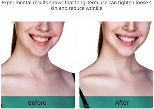 Bonjour LED neck and face massager with a lightweight, portable design for convenient skincare at home or while traveling