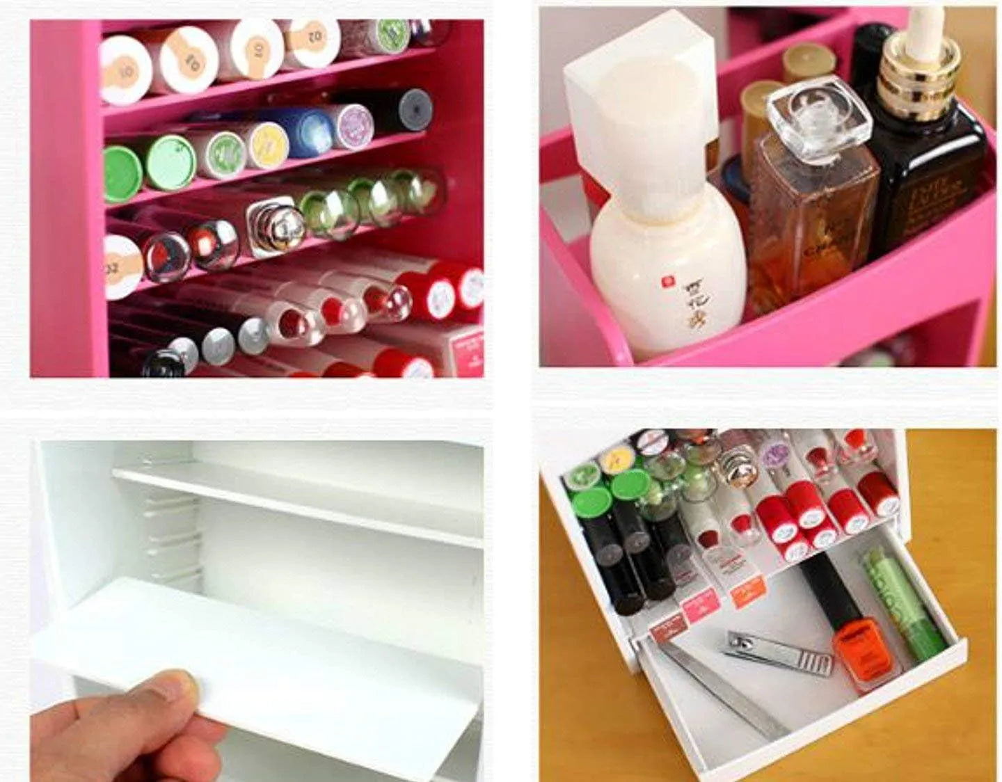 Cosmake 6-layer upright cosmetic organizer ideal for storing makeup brushes, lipsticks, perfumes, and nail polish