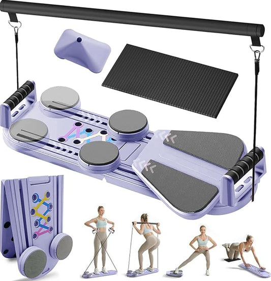 Dayong foldable Pilates reformer board set for full-body strength, flexibility, and core training at home