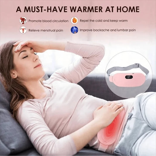 Smart Cordless Menstrual Heating Pad – Portable Waist Massage Belt for Period Pain Relief