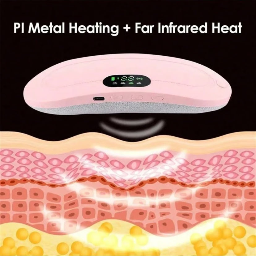 Smart Cordless Menstrual Heating Pad – Portable Waist Massage Belt for Period Pain Relief