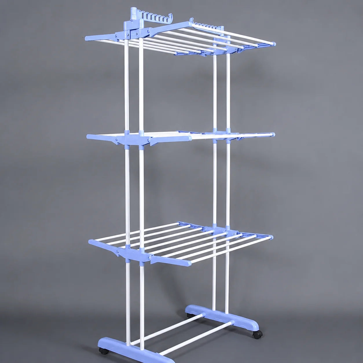 3-Tier Foldable Clothes Drying Rack with Wheels