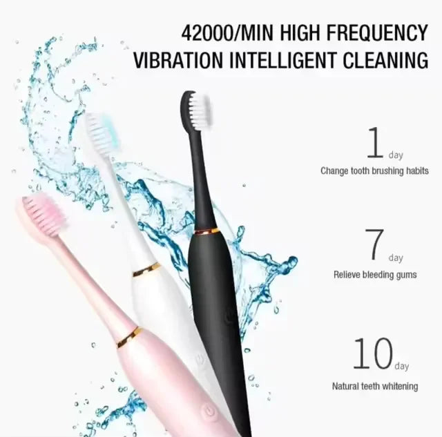 Lily's Lux sonic electric toothbrush featuring six cleaning modes for a customized brushing experience