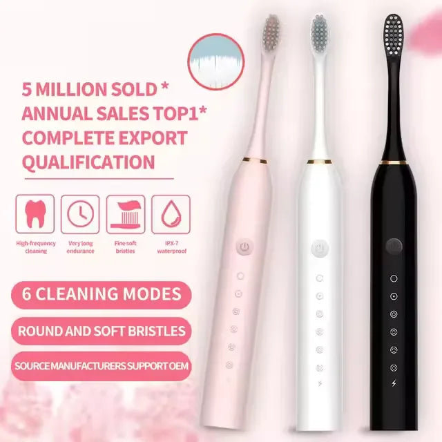 Lily's Lux sonic electric toothbrush with a USB rechargeable battery for convenient cordless everyday use