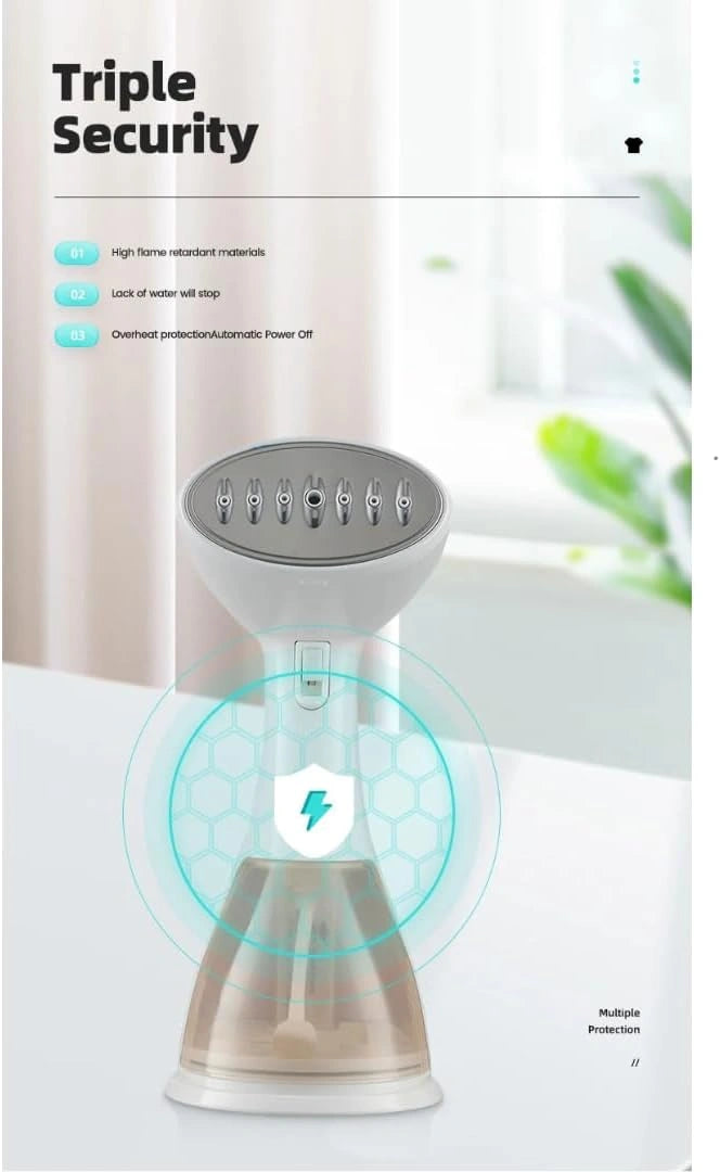Travel-friendly mini handheld garment steamer portable iron with fast heat-up and easy operation for wrinkle-free clothing