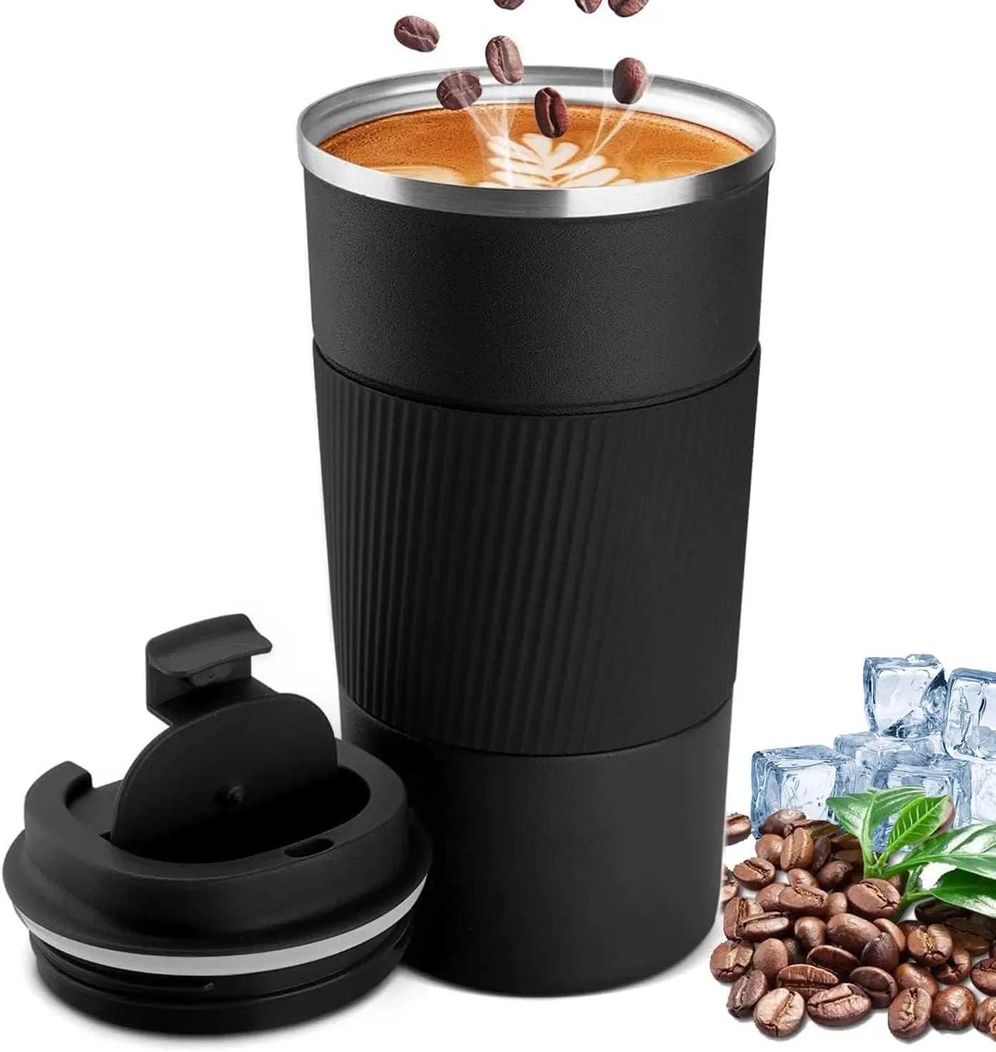 Necomi 510ml insulated travel coffee mug with stainless steel construction for hot and cold beverages