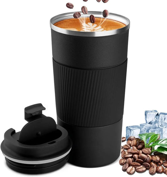 Necomi 510ml insulated travel coffee mug with stainless steel construction for hot and cold beverages