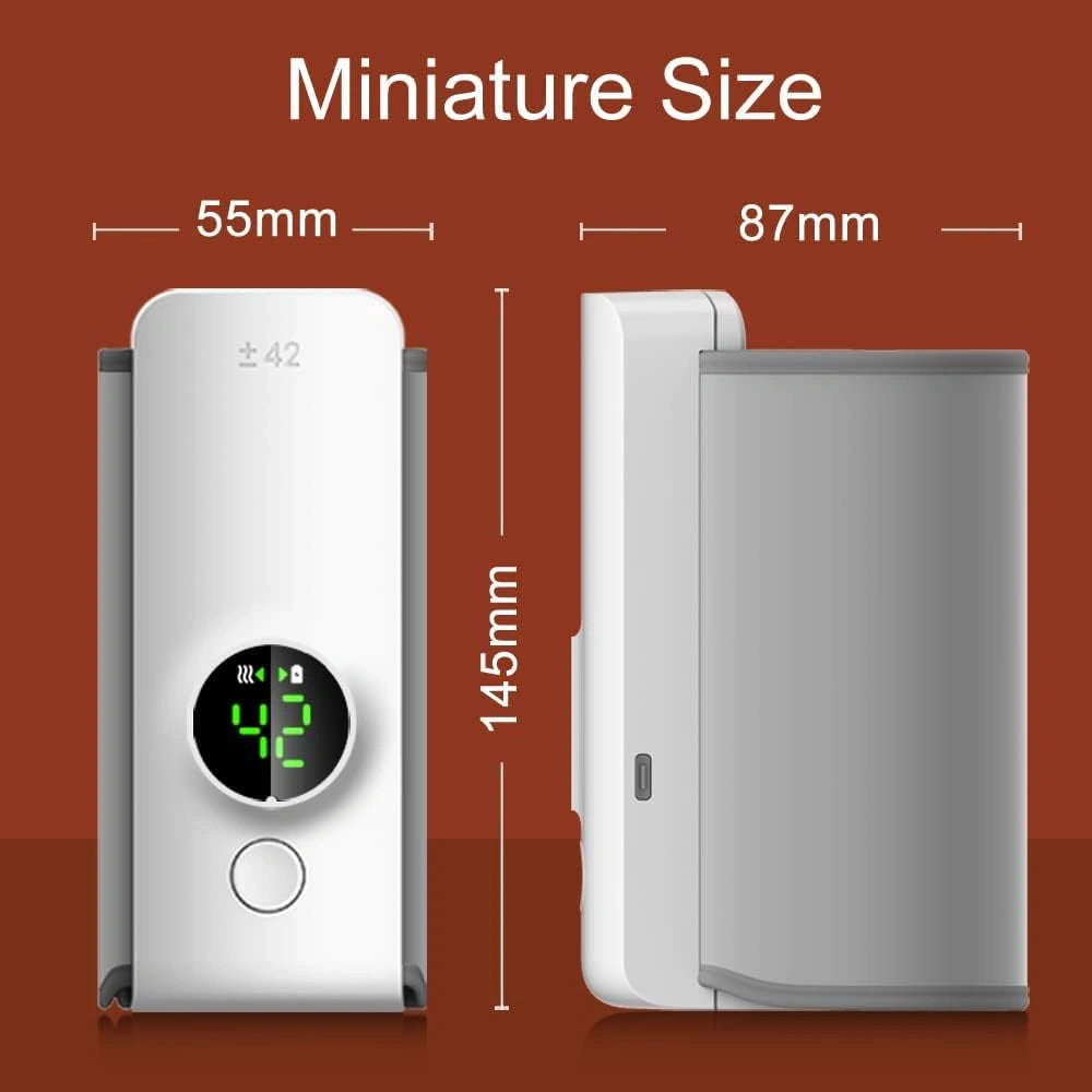 Portable electric bottle warmer with a compact, lightweight design for convenient feeding on the go